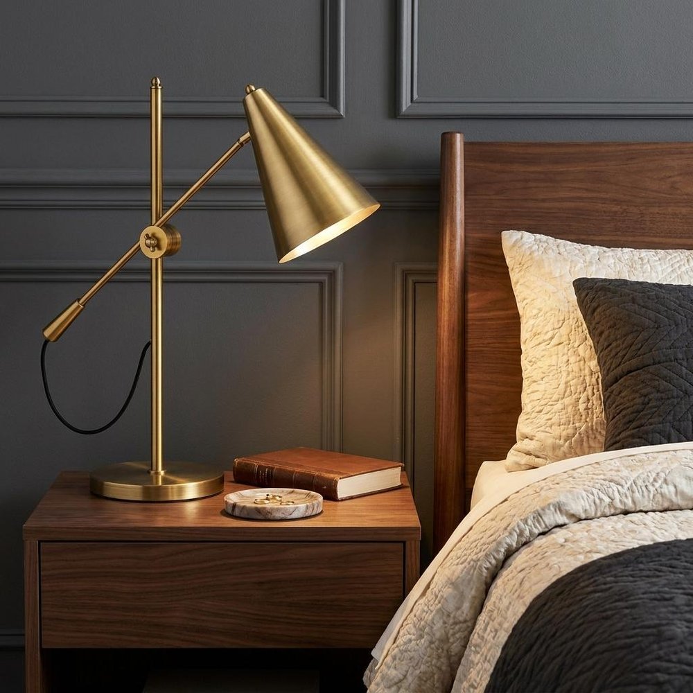 26" Gold Lamp Base LED With Gold Shade HomeRoots