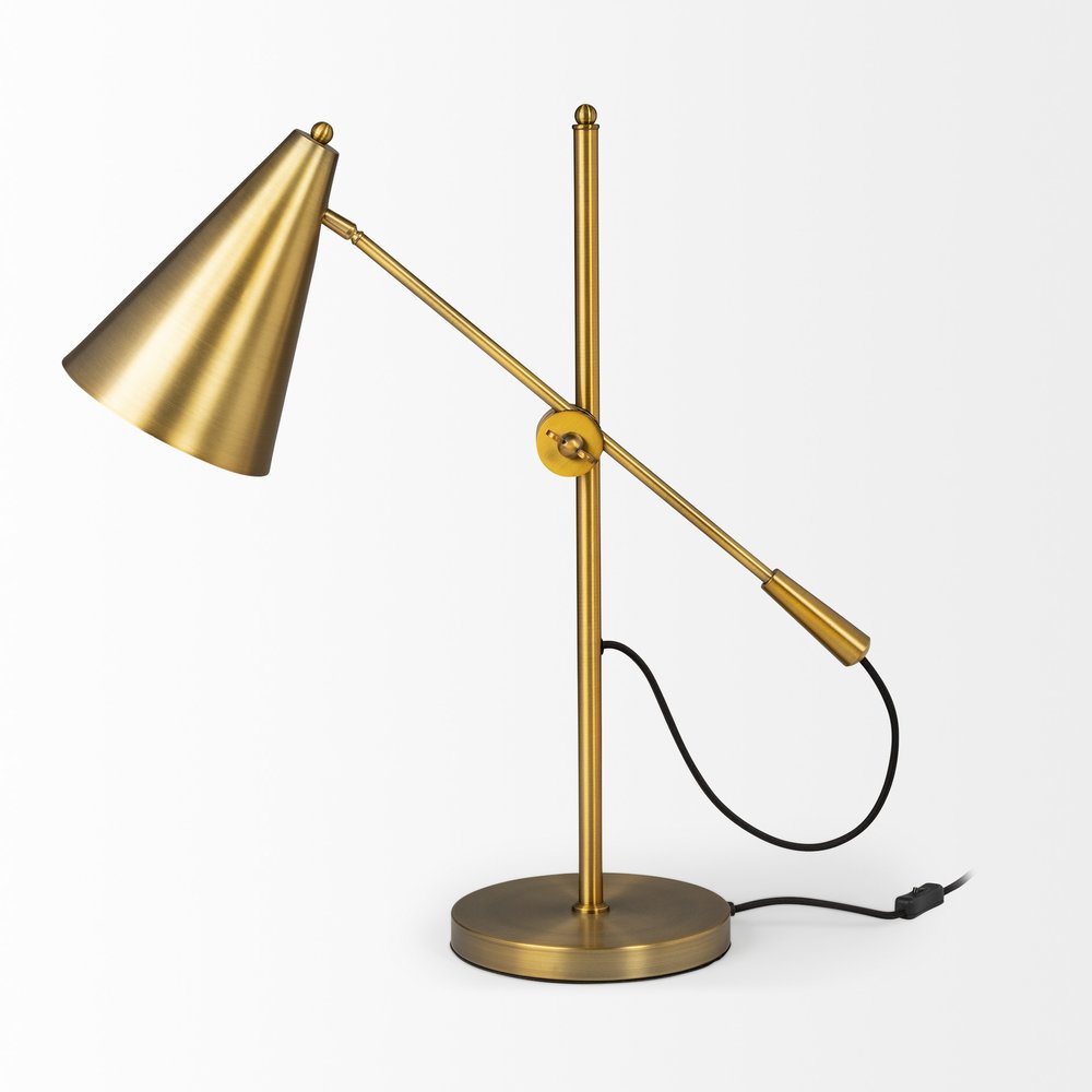 26" Gold Lamp Base LED With Gold Shade HomeRoots