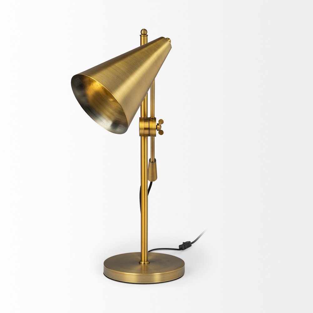 26" Gold Lamp Base LED With Gold Shade HomeRoots