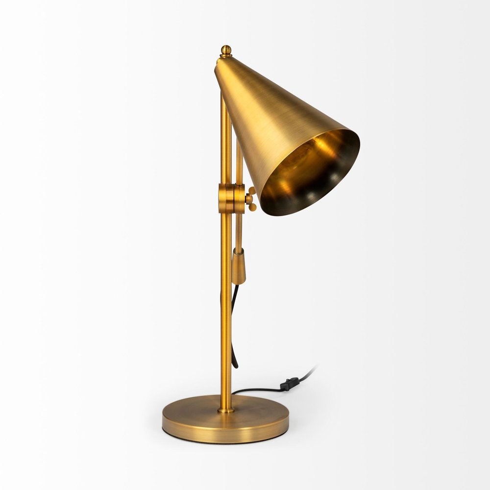 26" Gold Lamp Base LED With Gold Shade HomeRoots