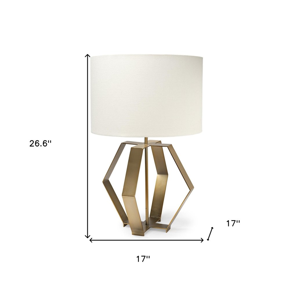 Gold Geometric Design Table Lamp HomeRoots