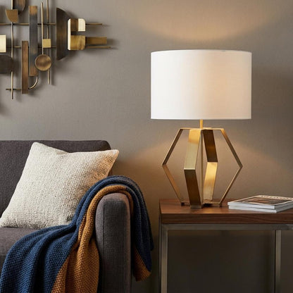 Gold Geometric Design Table Lamp HomeRoots