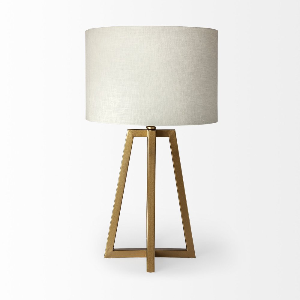 Metallic Gold Tone Geometric Table Lamp HomeRoots