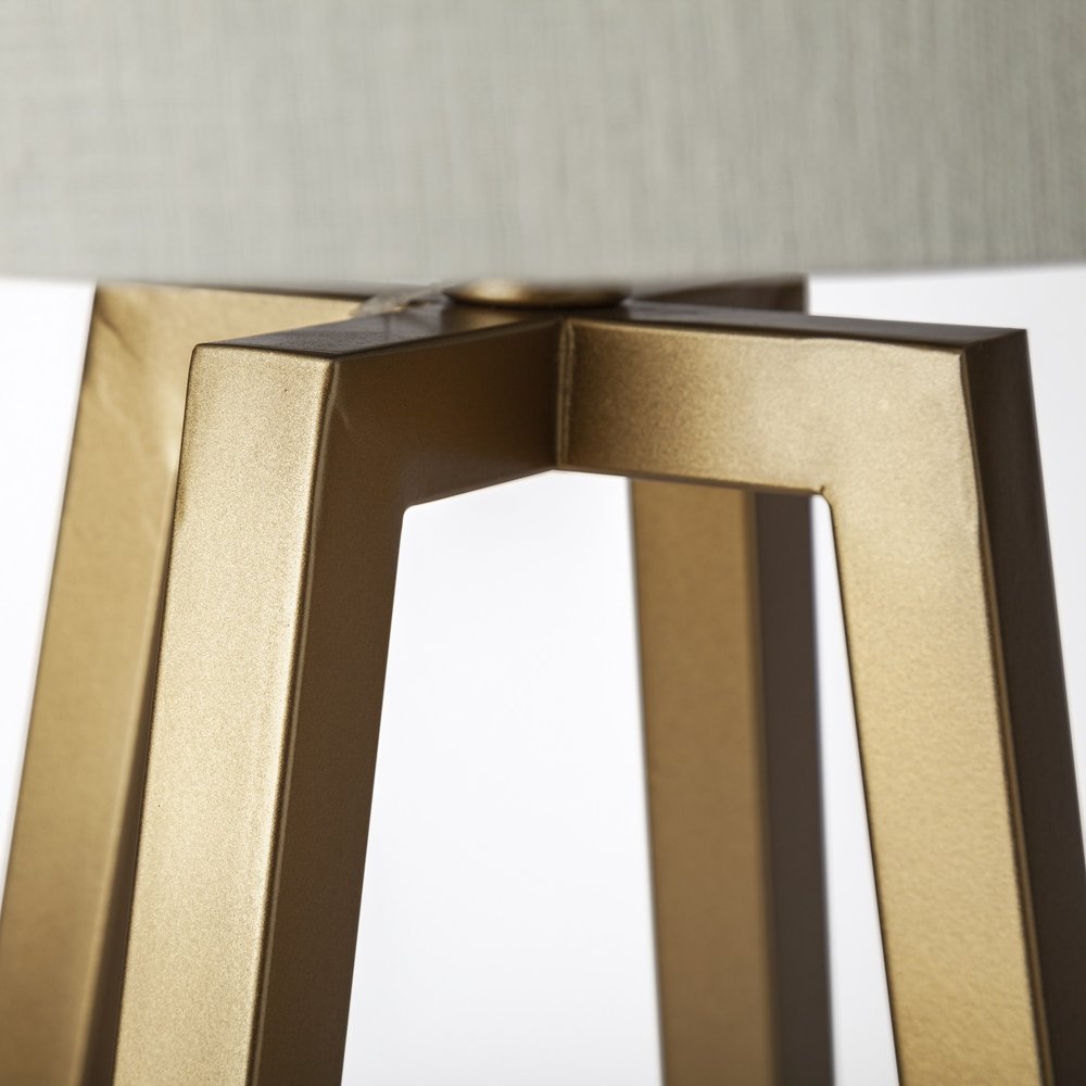 Metallic Gold Tone Geometric Table Lamp HomeRoots