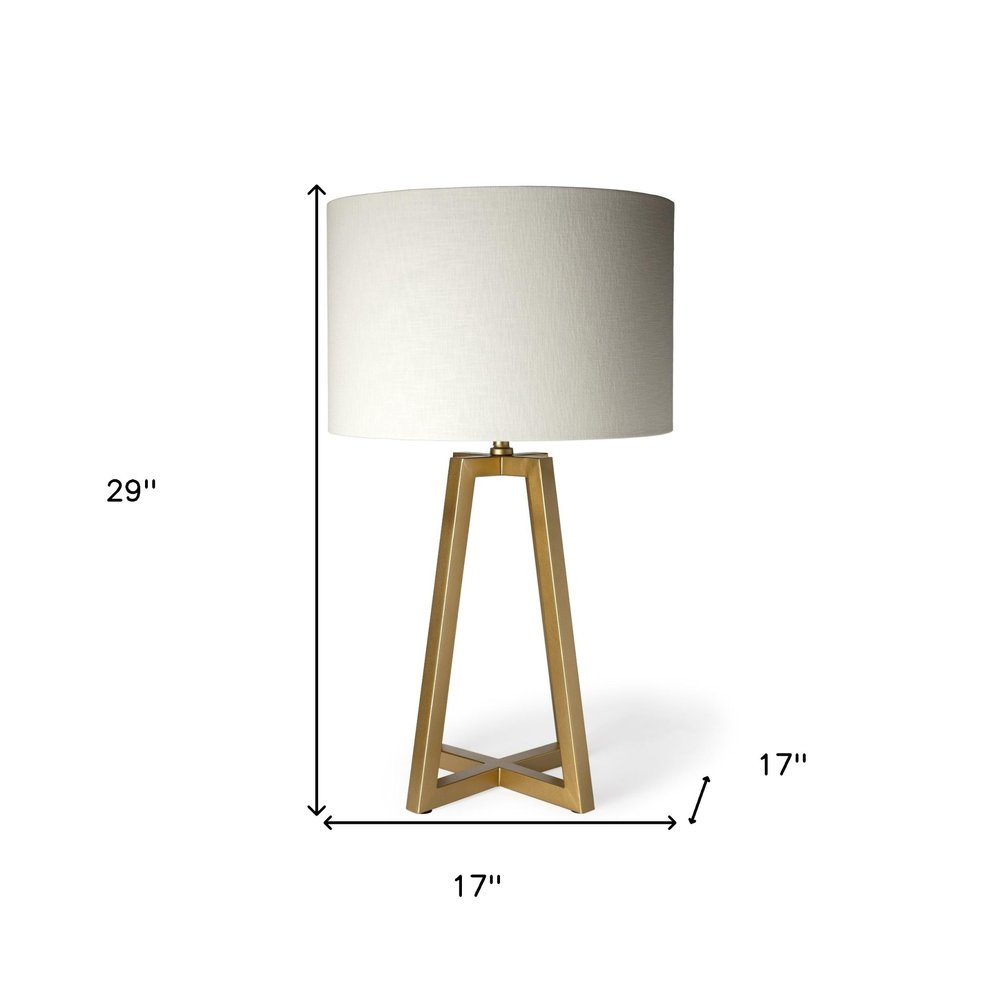 Metallic Gold Tone Geometric Table Lamp HomeRoots
