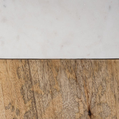 White Marble And Natural Wood Block Table Or Desk Lamp HomeRoots