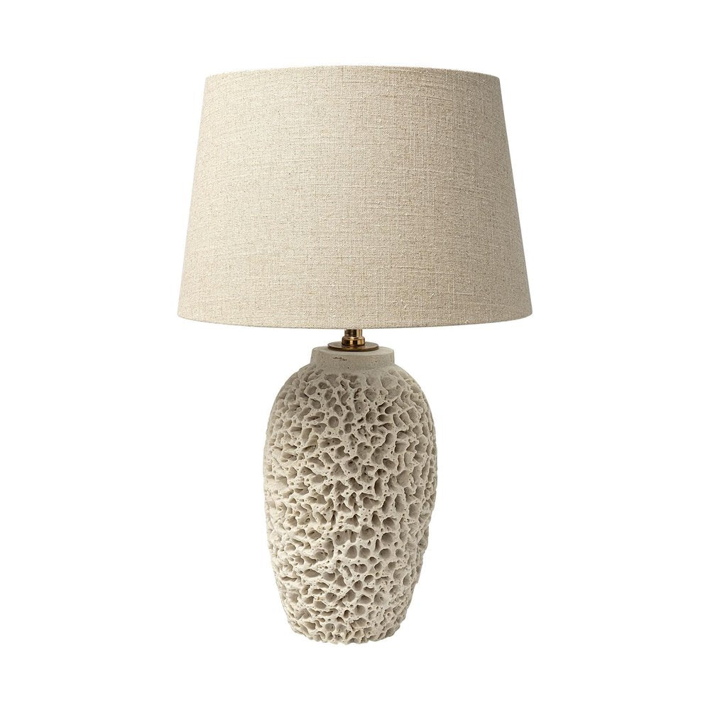 26" Beige Faux Coral Table Lamp With Empire Shade — view 1