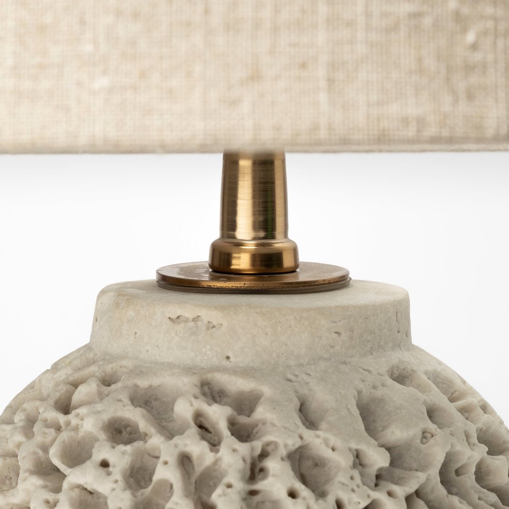 26" Beige Faux Coral Table Lamp With Empire Shade — view 3