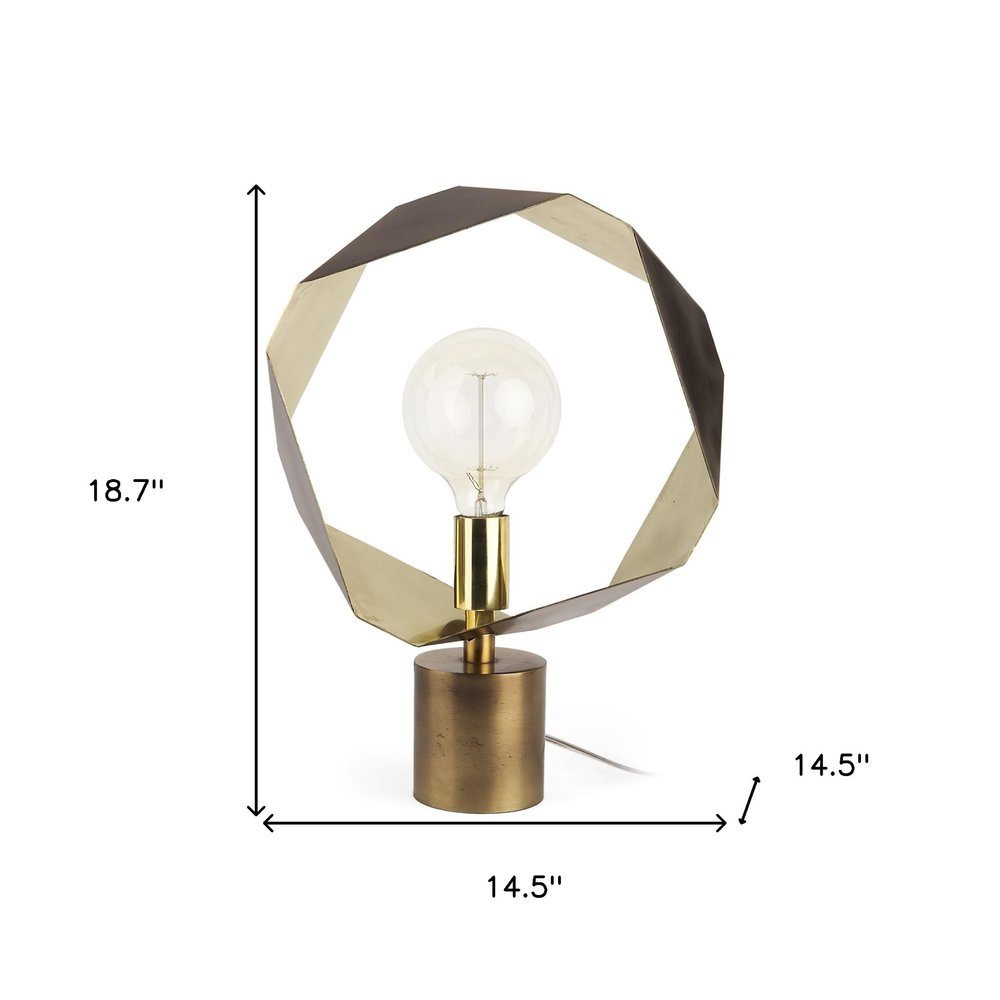Golden Geometric Halo Table Or Desk Lamp — view 10