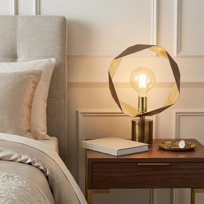 Golden Geometric Halo Table Or Desk Lamp HomeRoots