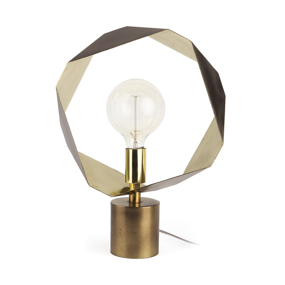 Golden Geometric Halo Table Or Desk Lamp — view 1