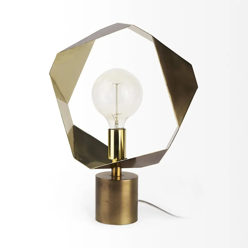 Golden Geometric Halo Table Or Desk Lamp HomeRoots
