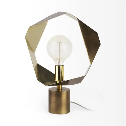 Golden Geometric Halo Table Or Desk Lamp HomeRoots