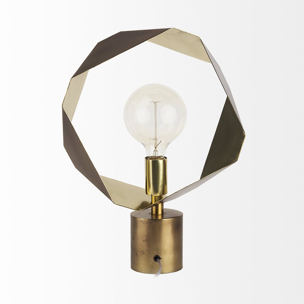 Golden Geometric Halo Table Or Desk Lamp — view 4