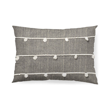 Dark Blue And Beige Lumbar Accent Pillow Cover FurniFindUSA