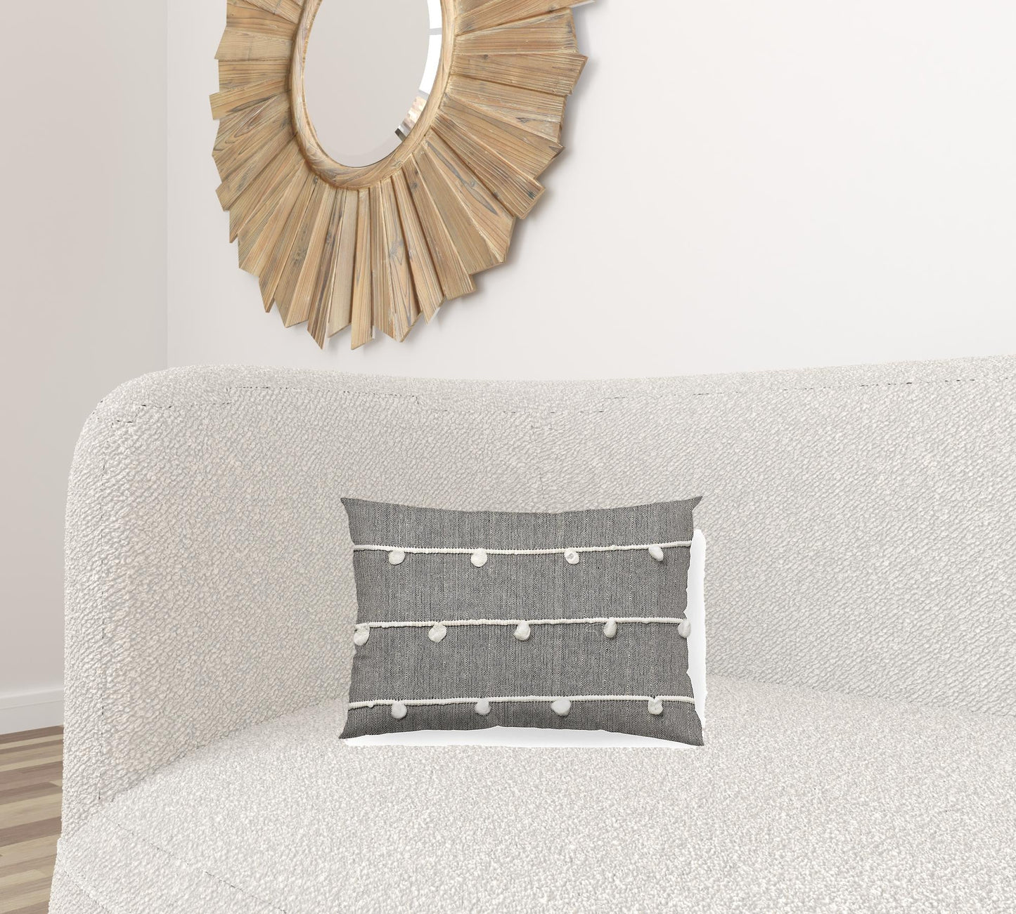 Dark Blue And Beige Lumbar Accent Pillow Cover FurniFindUSA