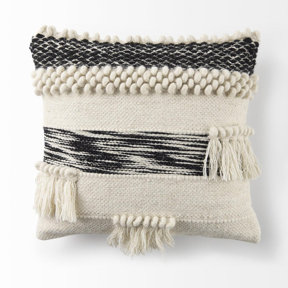 Boho Black And White Accent Pillow Cover — view 5