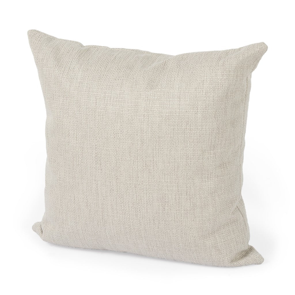 Neutral Sand Basket Weave Accent Throw Pillow FurniFindUSA