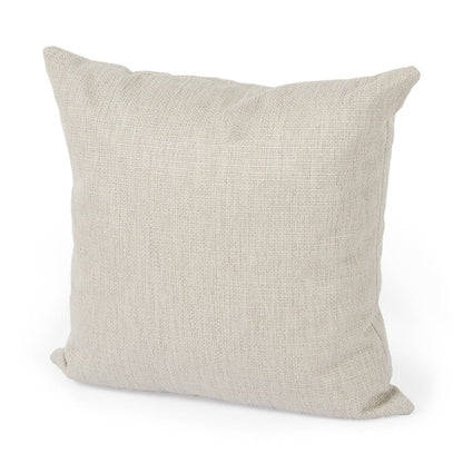 Neutral Sand Basket Weave Accent Throw Pillow FurniFindUSA