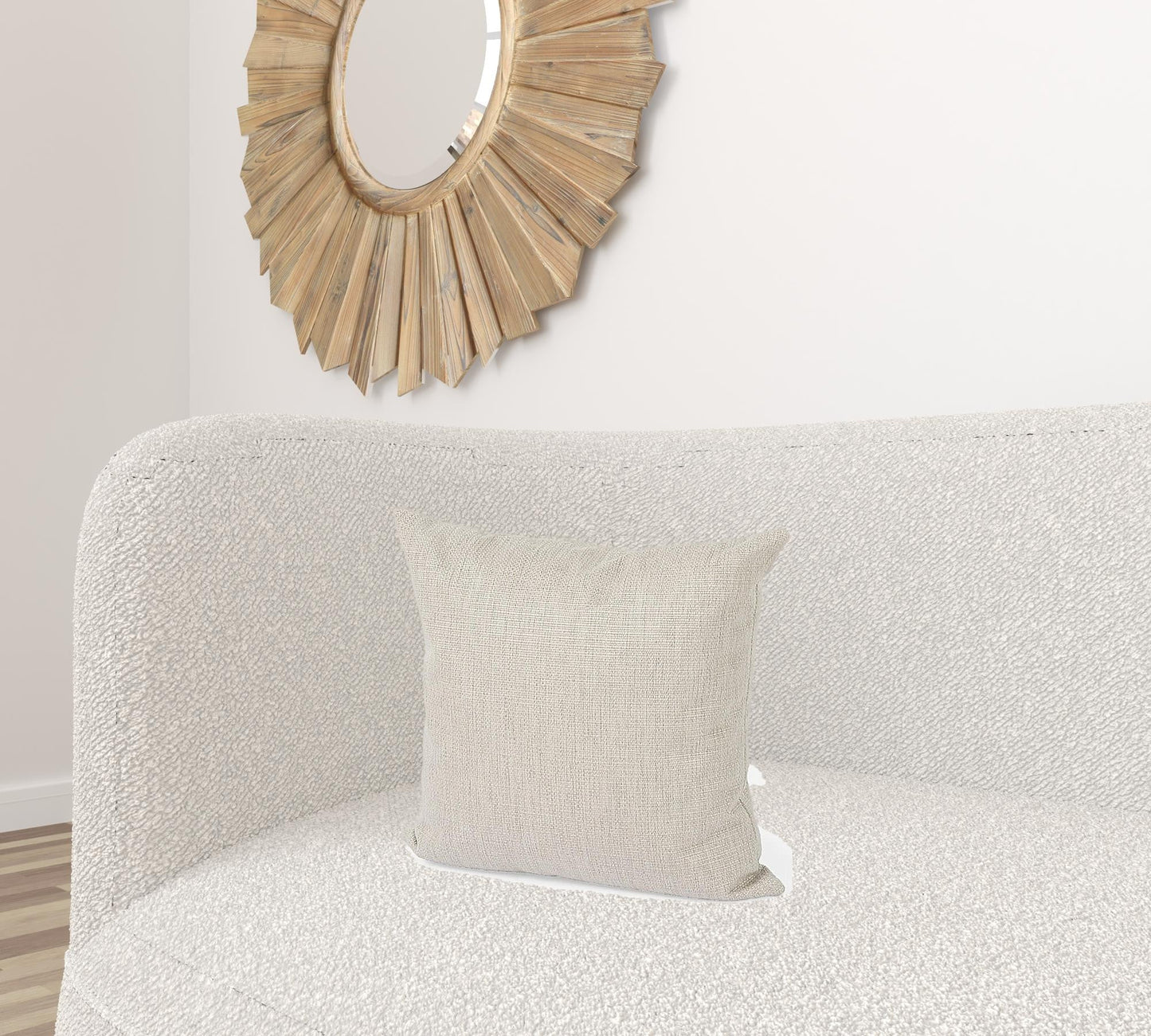 Neutral Sand Basket Weave Accent Throw Pillow FurniFindUSA