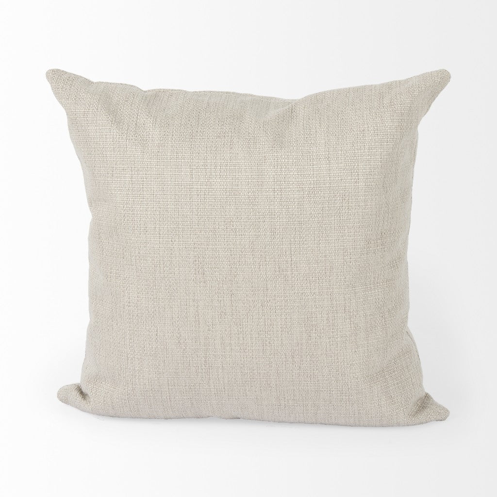 Neutral Sand Basket Weave Accent Throw Pillow FurniFindUSA