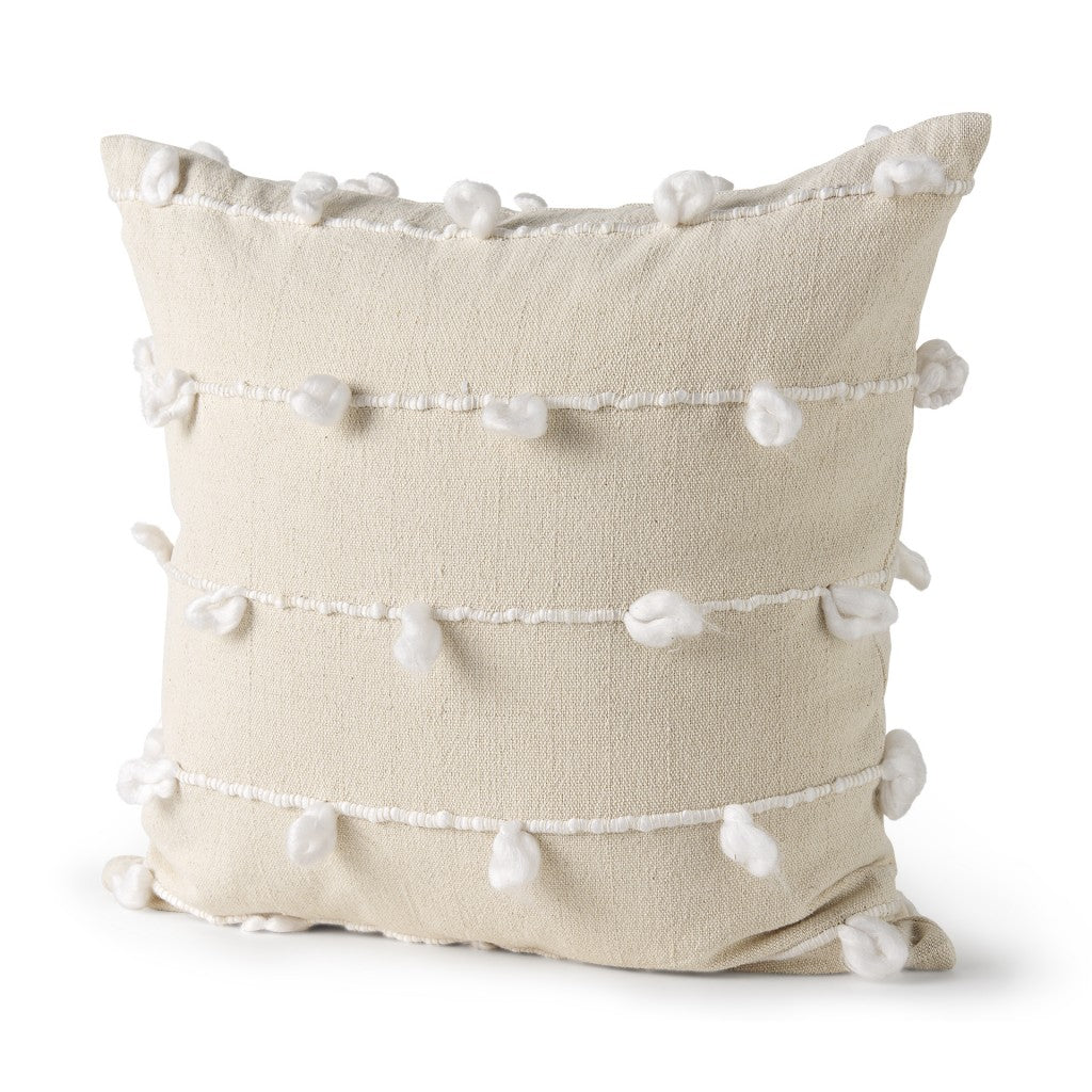 Clouds On Cream Canvas Square Pillow Cover FurniFindUSA