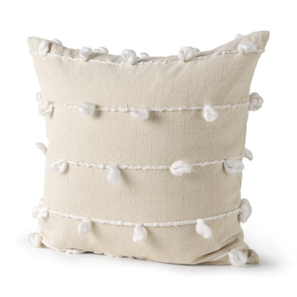 Clouds On Cream Canvas Square Pillow Cover FurniFindUSA