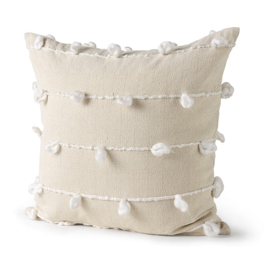 Clouds On Cream Canvas Square Pillow Cover FurniFindUSA