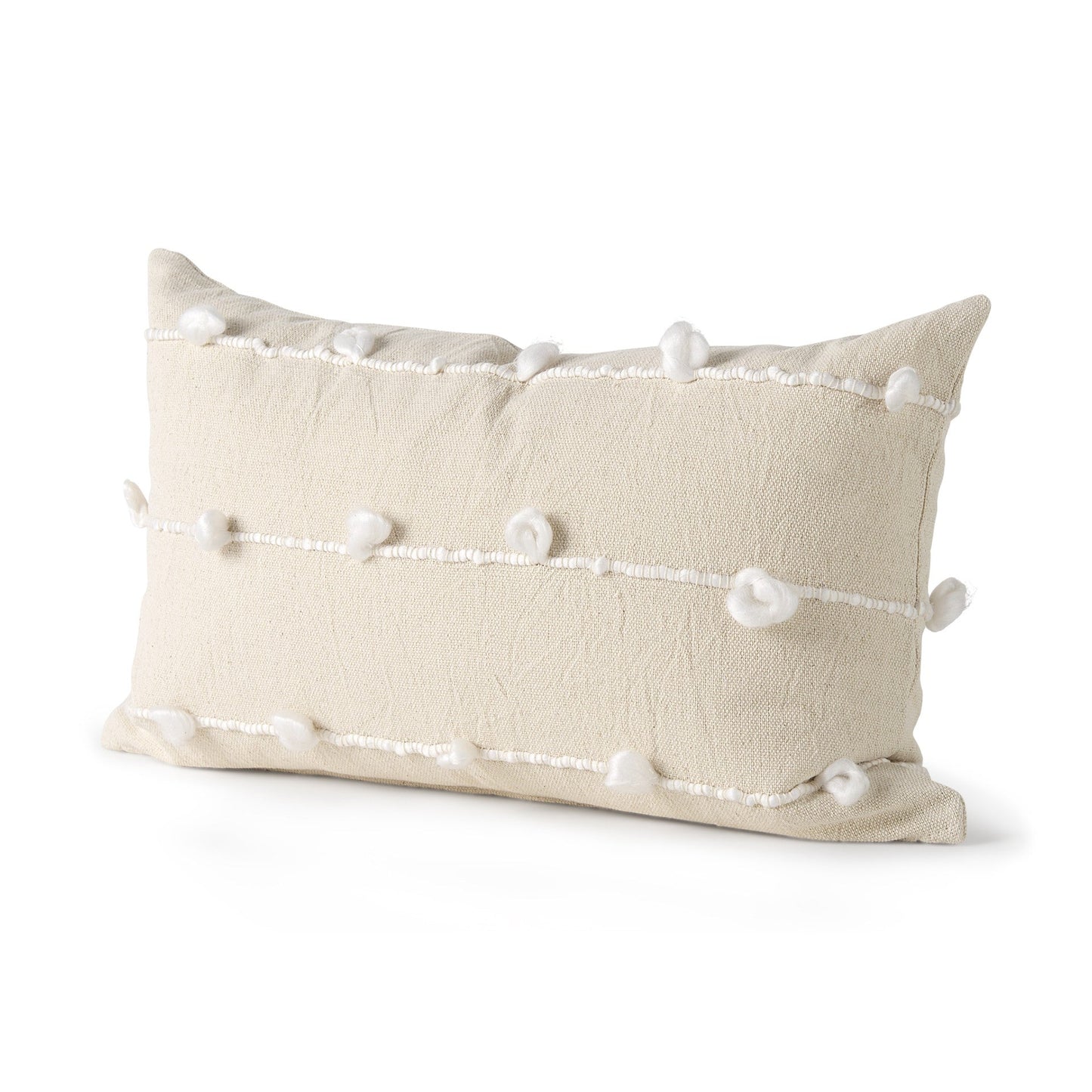 Clouds On Cream Canvas Lumbar Pillow Cover FurniFindUSA
