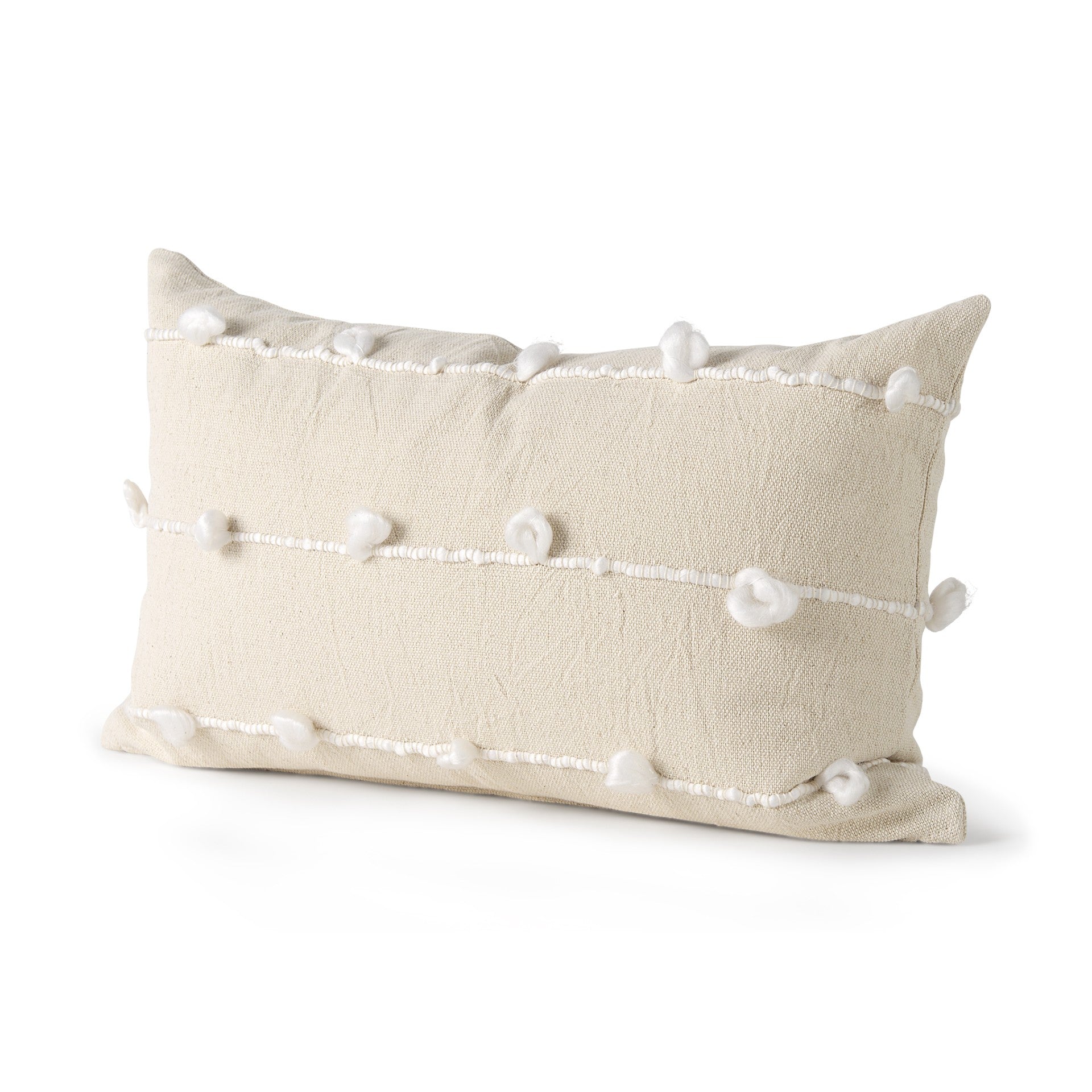 Clouds On Cream Canvas Lumbar Pillow Cover FurniFindUSA