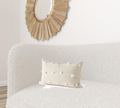 Clouds On Cream Canvas Lumbar Pillow Cover FurniFindUSA