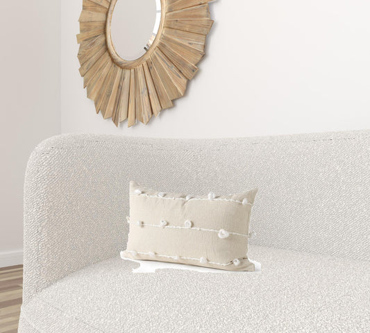 Clouds On Cream Canvas Lumbar Pillow Cover FurniFindUSA