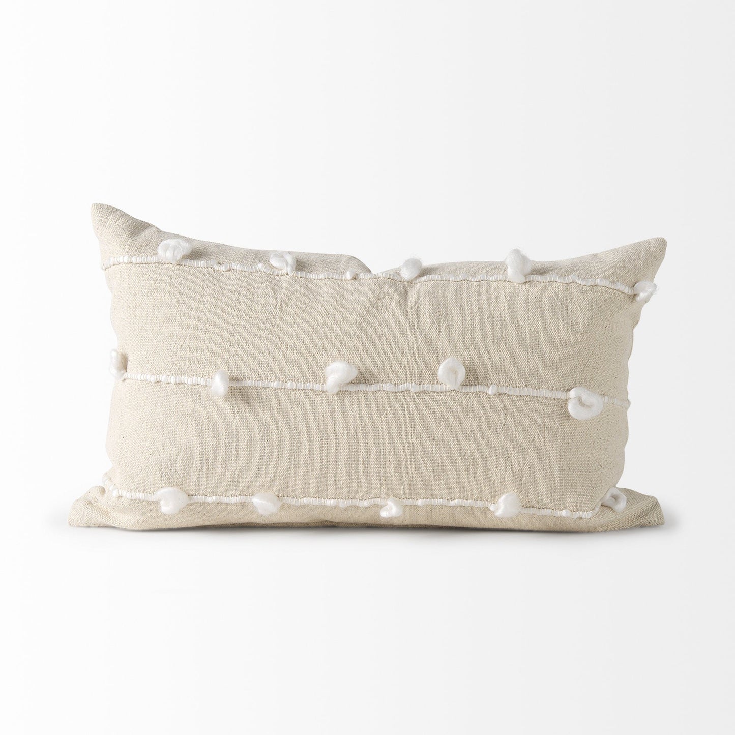 Clouds On Cream Canvas Lumbar Pillow Cover FurniFindUSA