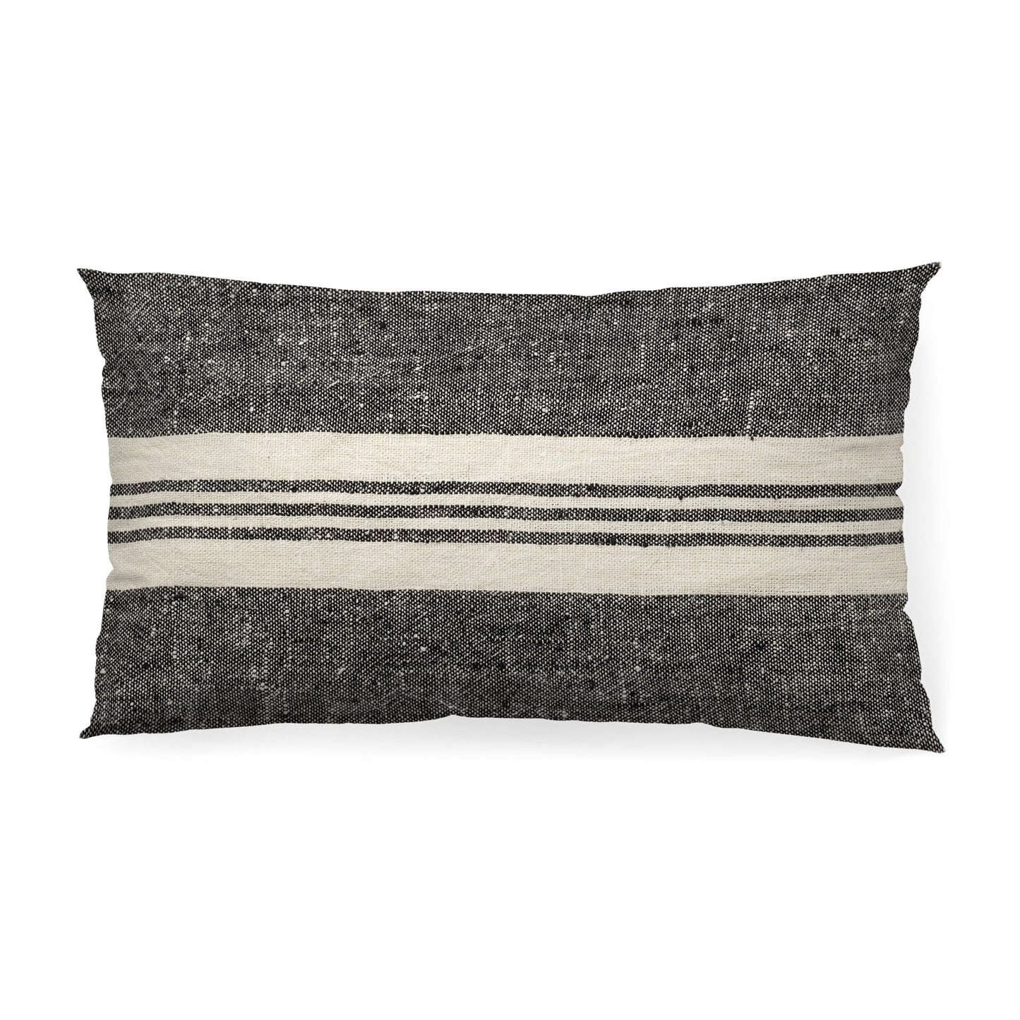 Black And White Striped Lumbar Accent Pillow Cover FurniFindUSA