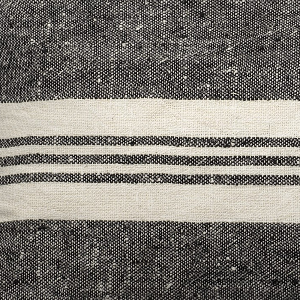 Black And White Striped Lumbar Accent Pillow Cover FurniFindUSA