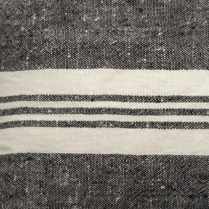 Black And White Striped Lumbar Accent Pillow Cover FurniFindUSA