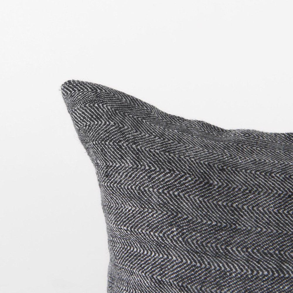 Dark Gray Detailed Lumbar Throw Pillow Cover — view 6