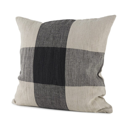 Beige And Black Plaid Pattern Throw Pillow Cover FurniFindUSA