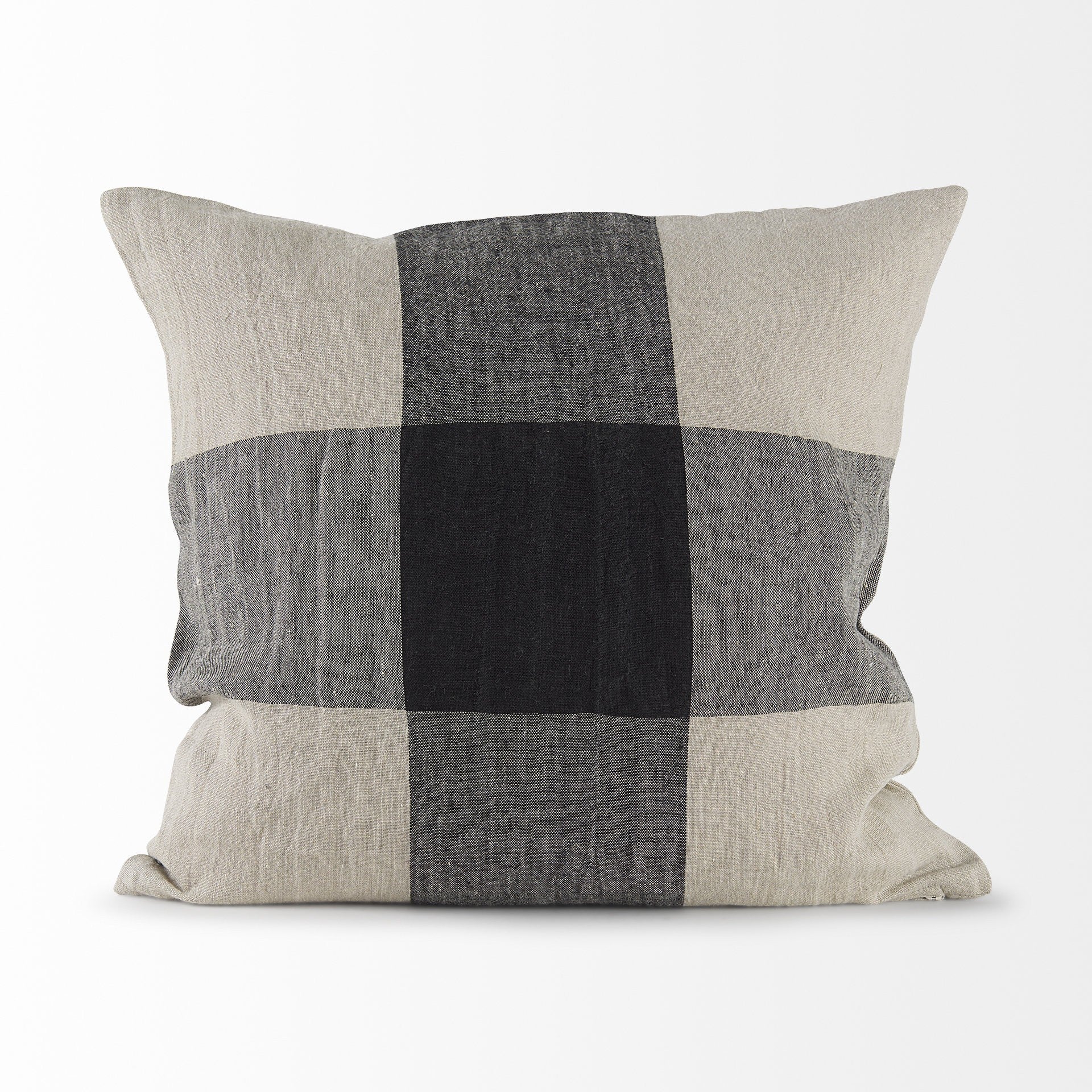 Beige And Black Plaid Pattern Throw Pillow Cover FurniFindUSA