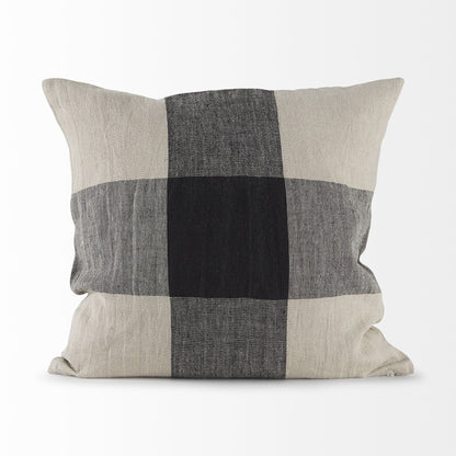 Beige And Black Plaid Pattern Throw Pillow Cover FurniFindUSA