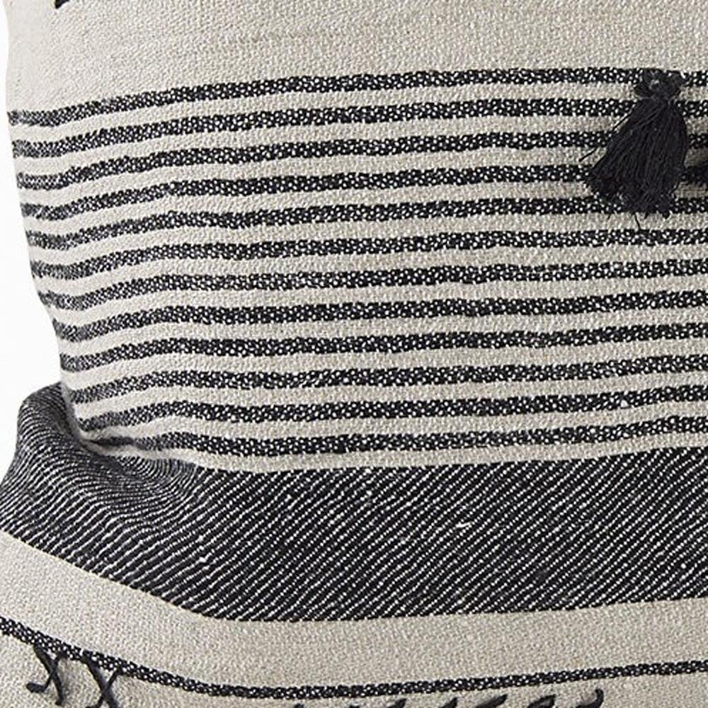 Light Gray Detailed Lumbar Throw Pillow Cover — view 6