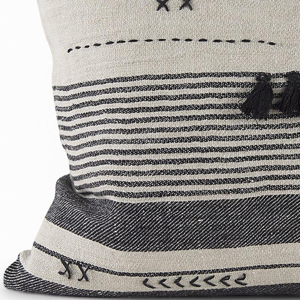 Light Gray Detailed Lumbar Throw Pillow Cover — view 7
