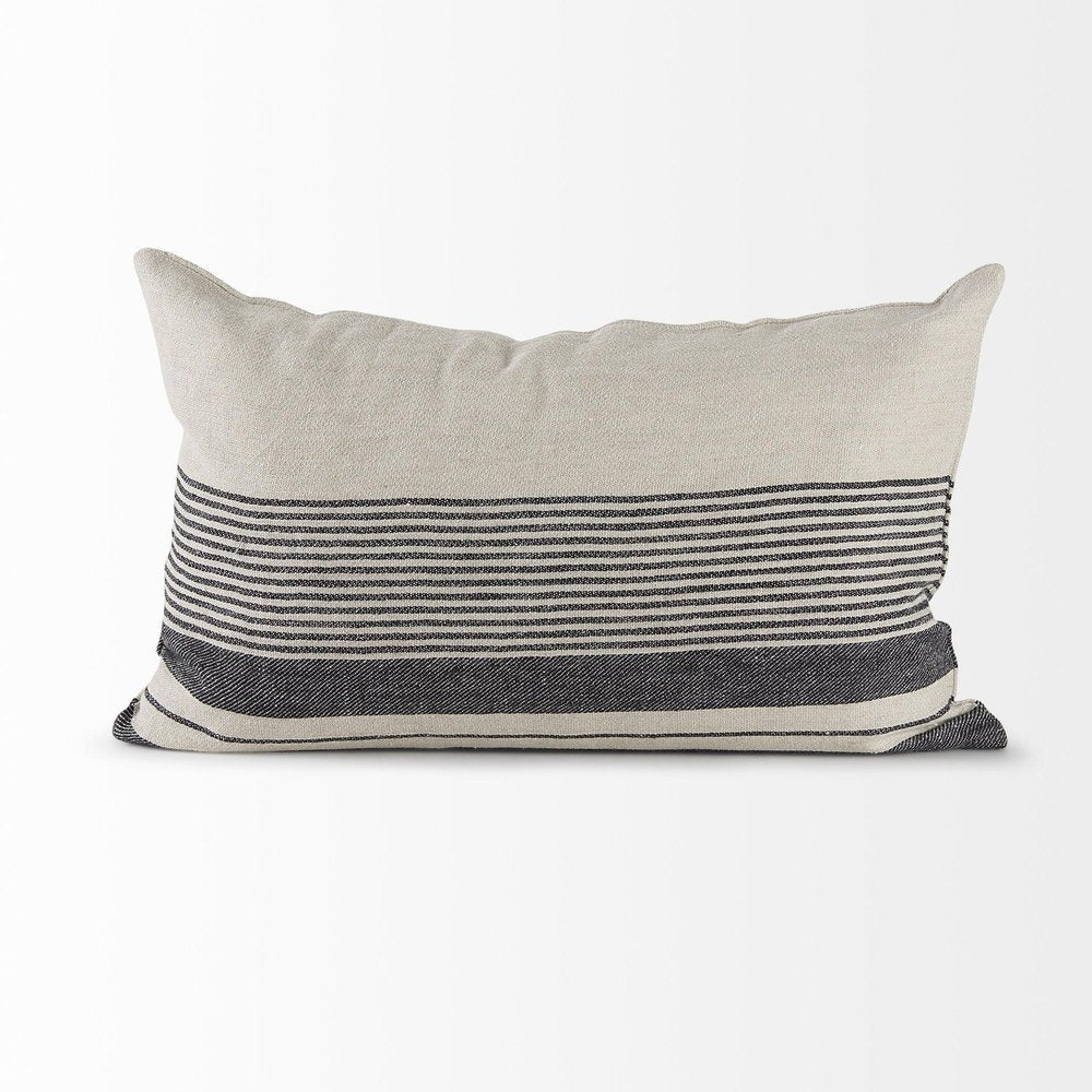 Light Gray Detailed Lumbar Throw Pillow Cover — view 3