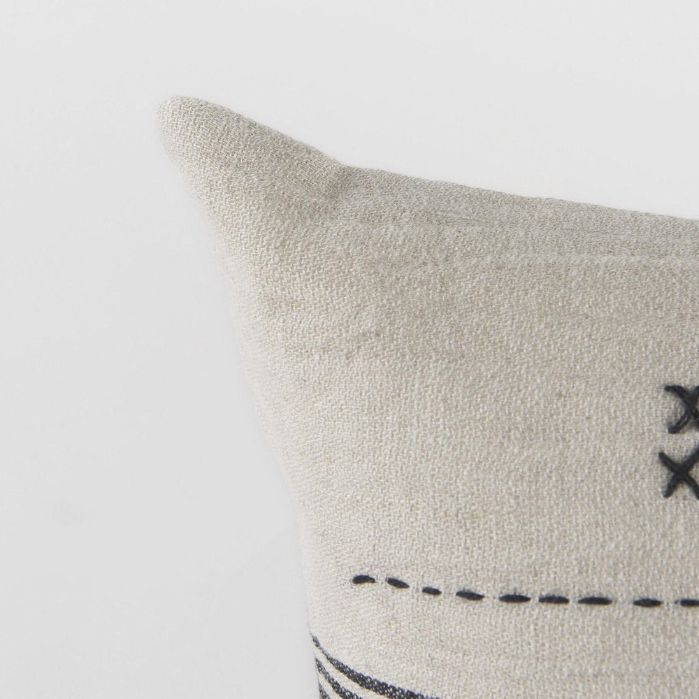 Light Gray Detailed Lumbar Throw Pillow Cover — view 4