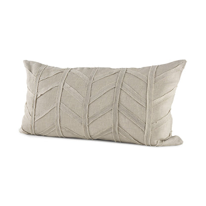 Light Gray Chevron Textured Lumbar Pillow Cover FurniFindUSA