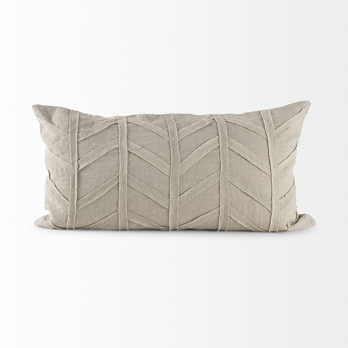 Light Gray Chevron Textured Lumbar Pillow Cover FurniFindUSA