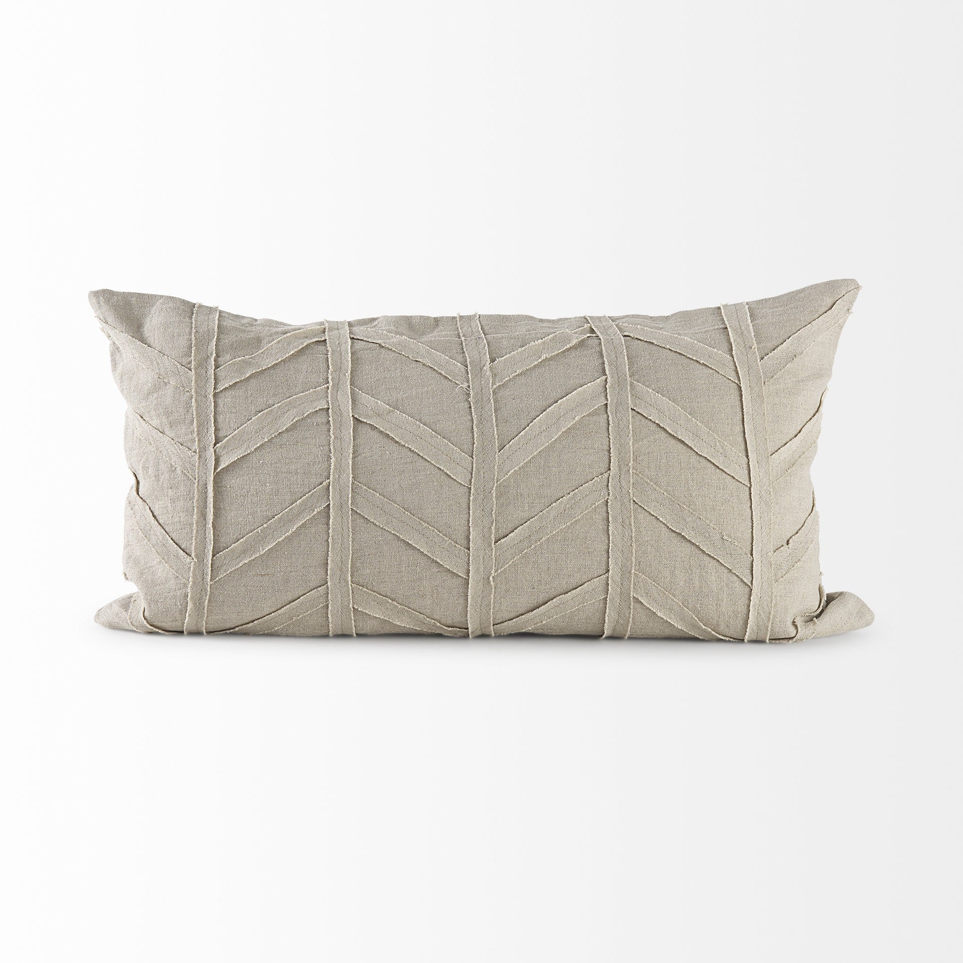 Light Gray Chevron Textured Lumbar Pillow Cover FurniFindUSA