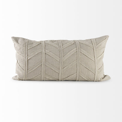 Light Gray Chevron Textured Lumbar Pillow Cover FurniFindUSA