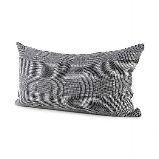 White And Black Pattern Lumbar Throw Pillow Cover FurniFindUSA