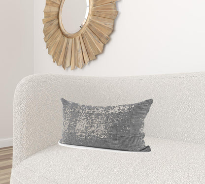 White And Black Pattern Lumbar Throw Pillow Cover FurniFindUSA